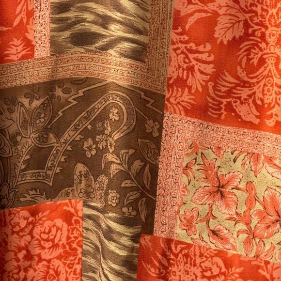 Vintage Fall Inspired short sleeve shirt blouse button-up Size L - Picture 7 of 9